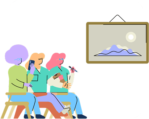 An illustration of community of women