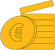 An Illustration of stacking euro coins